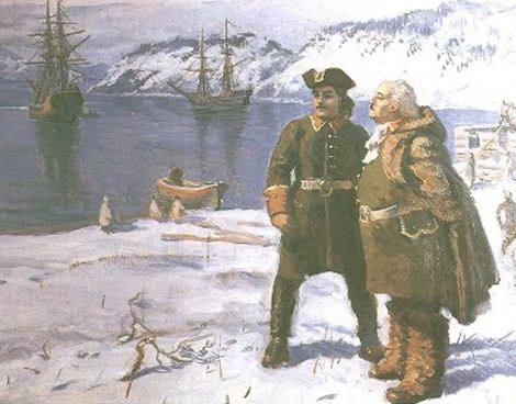 Петр I и Беринг